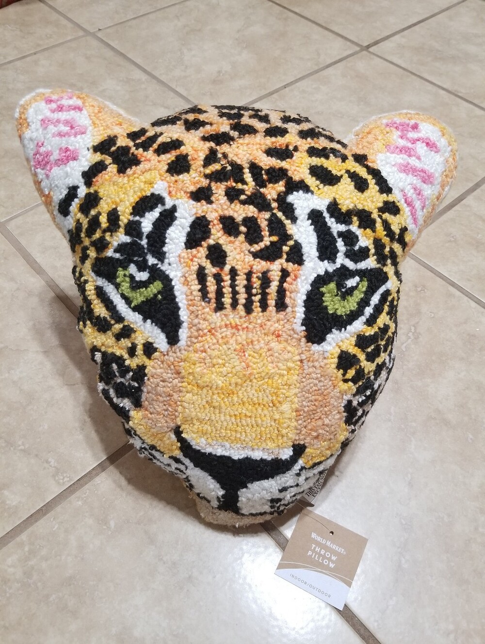 World Market - Leopard Face Decorative Throw Pillow